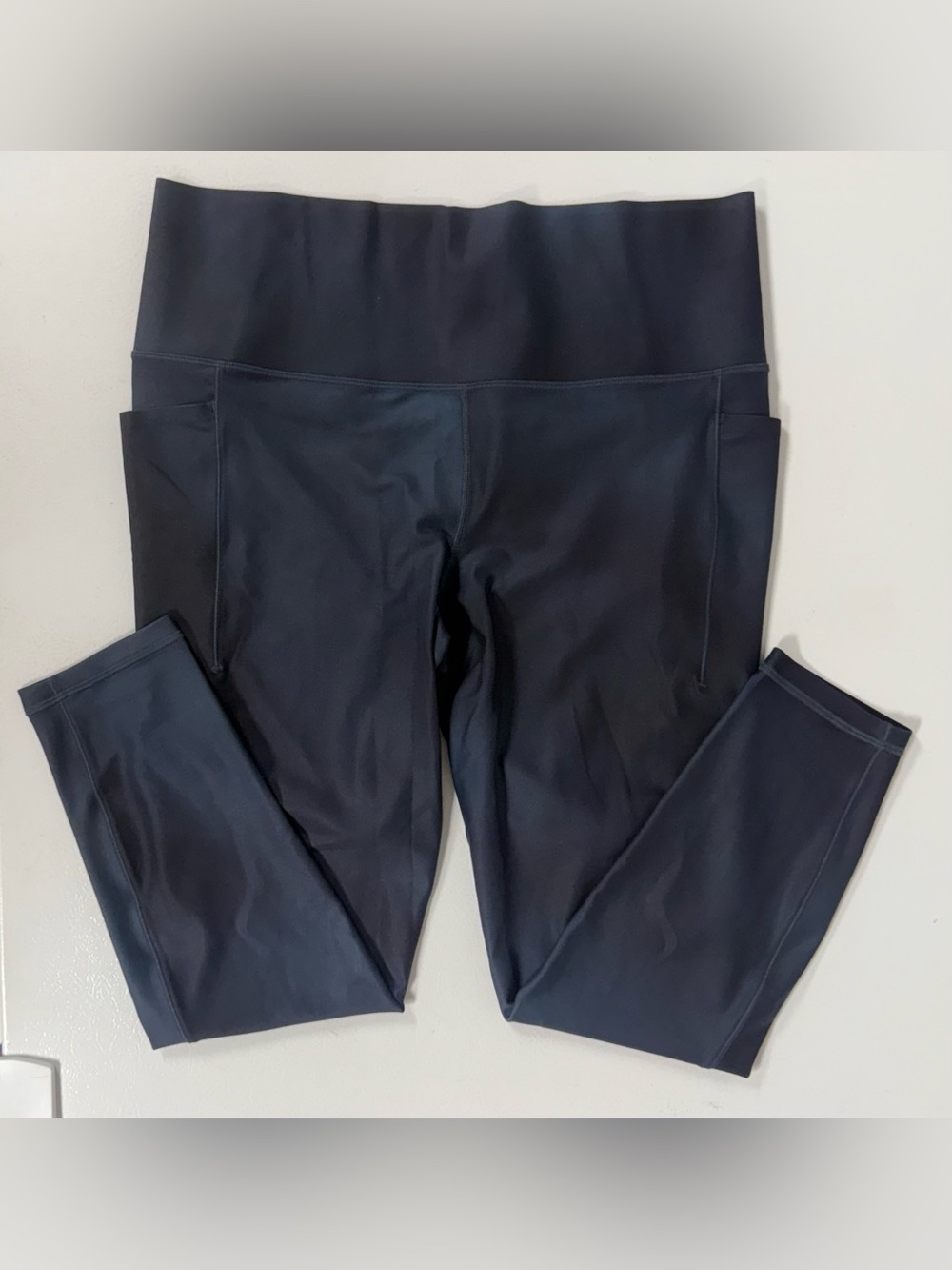 Athleta Salutation Stash Pocket Tight Leggings Black Blue Activewear Women XL